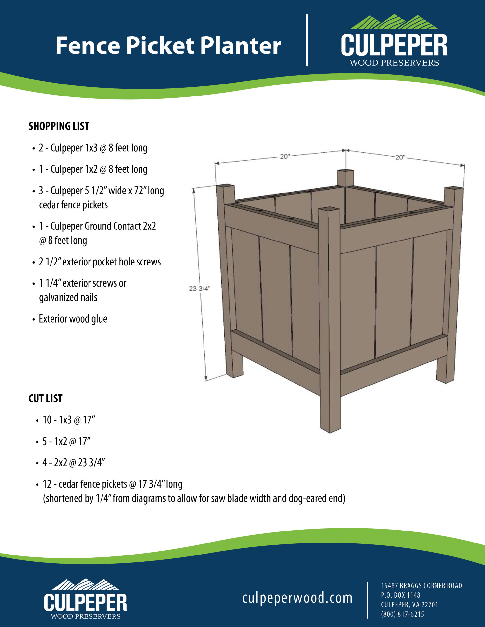 Fence Picket Planter Cover