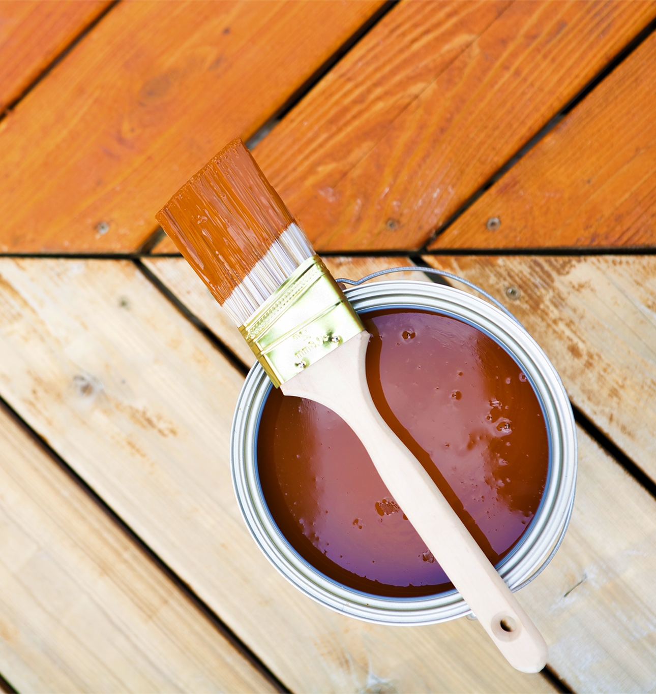 Staining hardwood patio deck